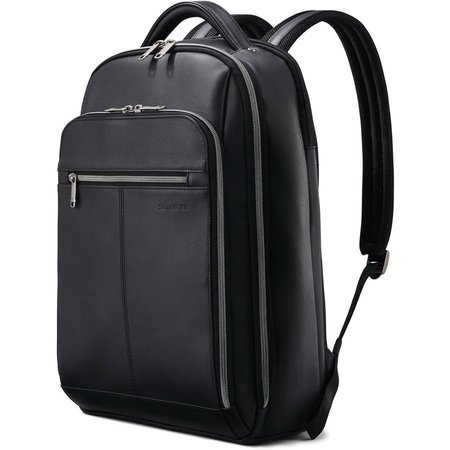SAMSONITE Backpack, Leather, 5-1/2"Wx12"Lx18"H, Black SML1260371041